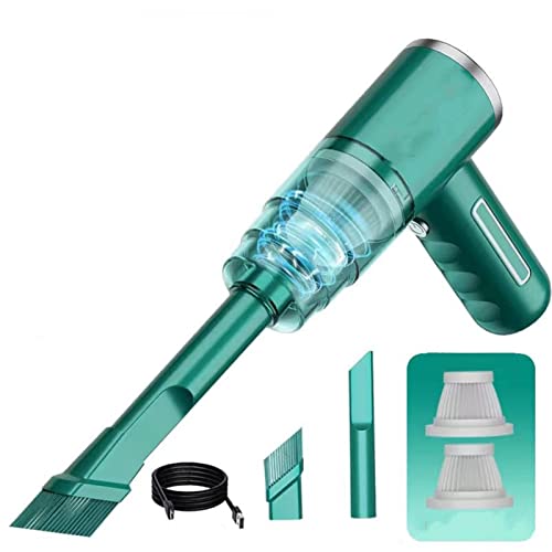 WWYL Aspirateur à Main sans Fil, Aspirateur Voiture, 29000Pa Aspirateur de Table sans Fil Rechargeable, pour Poils d'animaux, Cuisine, Bureau, Voiture (Vert)