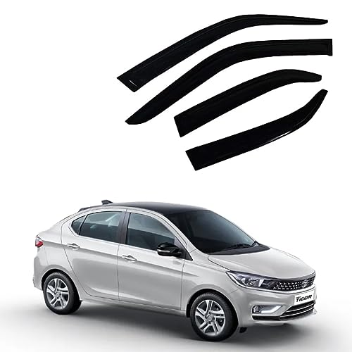 Image of Premium Non-Breakable Car Window Door Visor /Rain Guard /Wind Deflector Compatible for (Tata Tigor)