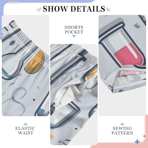 ZZXXB Chemical Formula Experiment Print Boys Long Pants Soft Trousers Elastic Waist Kids Lounge Bottoms with Pockets S-XL4