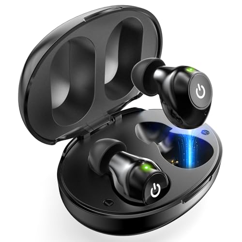 Rechargeable OTC Hearing Aids, Wireless with Noise Reduction, Invisible and Comfortable Design, 30+ Hours Per Charge, Up to 80 Hours with Case, Easy One-Button Control for Clear Conversations - Black