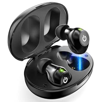 Rechargeable OTC Hearing Aids, Wireless with Noise Reduction, Invisible and Comfortable Design, 30+ Hours Per Charge, Up to 80 Hours with Case, Easy One-Button Control - Black