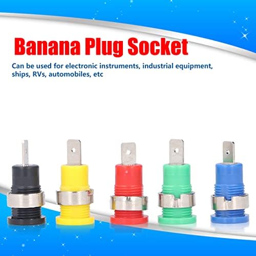 5 Pair 4mm Return Type Safety Banana Plug Socket, Nickel Plated Pure Copper Binding Post Terminal Connector, for Electronic Welding Machinery