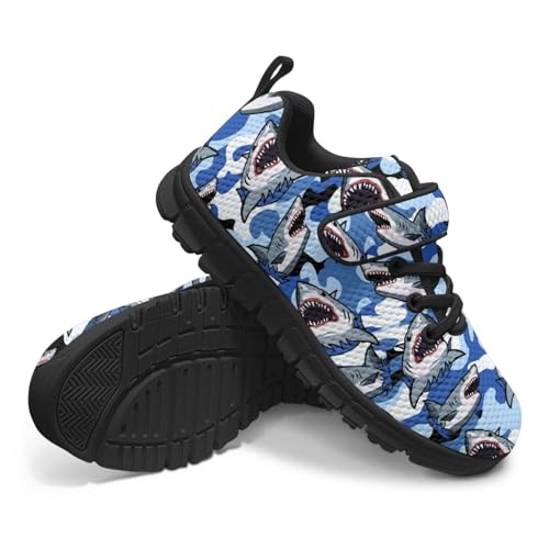 Kids Shoes, Boys Girls Sneakers Lightweight Athletic Walking/Running Tennis Shoes(Little Kid/Big Kid) Shark Camouflage Pattern4