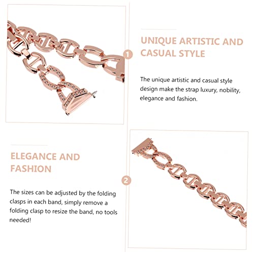Correa de acero inoxidable rosa dorado para reloj de mujer con liberacion rapida 5
