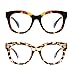 Areyeth 2 Pairs Oversized Retro Reading Glasses for Women, Oprah Style Large Blue Light Blocking Readers(2.50X)