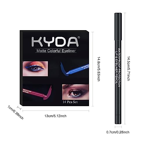 Ownest 14 Colors Eyeliner Pen Set,Pearl Eyeliner Kit Metallic Eyeliner Pencil Glitter Eyeliner For Women Eye Liner Professional Eye Makeup Set Colorful Eyeliner Eye Color #TOP6