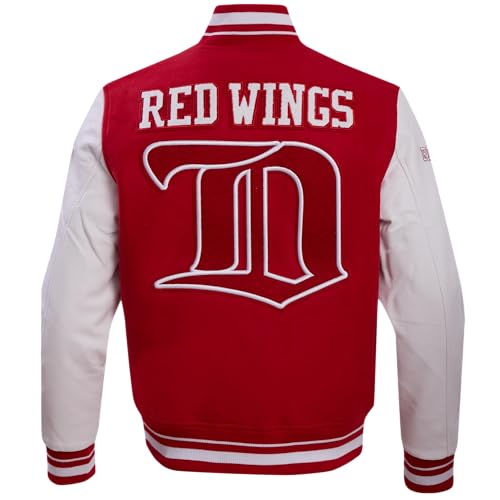 Pro Standard MENS NHL DETROIT RED WINGS RETRO CLASSICS VARSITY JACKET RED/WHITE XL - Image 7