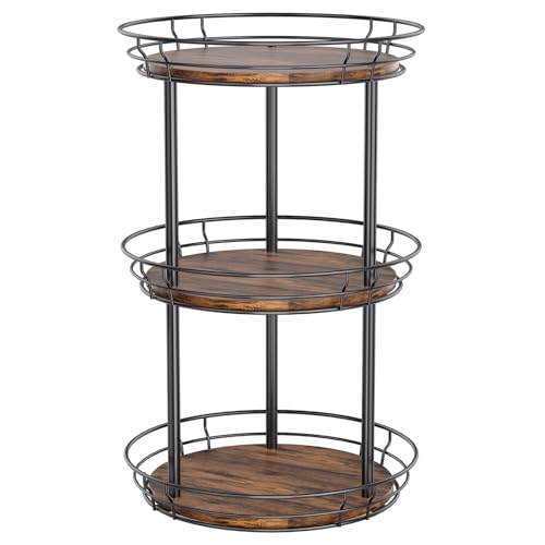 LAMU 3 Tier Lazy Susan Turntable Rotating Spice Rack Organizer for Cabinet