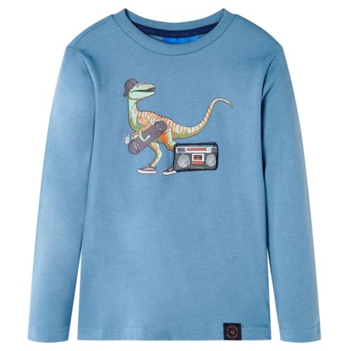 Langarm-T-Shirt für Kinder, Mittelblau, 116
