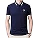 Produktbild Herren Trendy Revers Shirt Kurzärmlige gestreifte Farbe passend Mode Slim Fit All-Match große Größe Basic T-Shirt Tops M