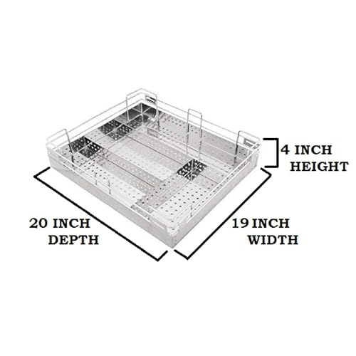 Image of BLOO BASKET 202modular kitchen accessories cabinet, 6-Piece Utensil Organizer, Stainless Steel, Silver (19 Inch Width * 20 Inch Depth, WITHOUT CHANNEL)
