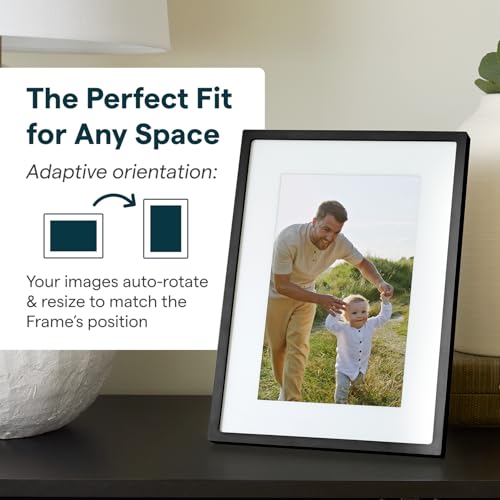 Image of Skylight Digital Picture Frame 2 - 10 inch Full HD Wi-Fi Touch Screen, 16GB Digital Photo Frame, Load Photos & Videos Directly from Phone, Anti-Glare, Ideal for Personalized Gifting, Black - w /NA Adapter