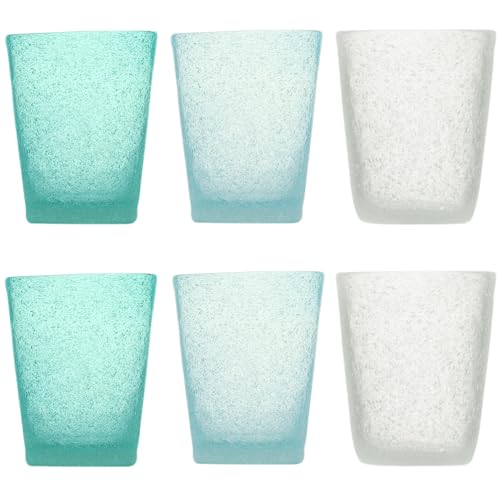 Memento Set 6 bicchieri acqua in pasta di vetro 300cc (Wave)