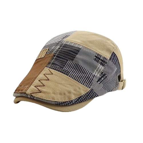 HIQIU Schiebermütze Herren Flatcap Barret Cap, Schirmmütze...