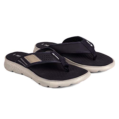 Image of Adda Men's I-CLOUD-3 Black, Navy, Grey Open-back Slipper - 10