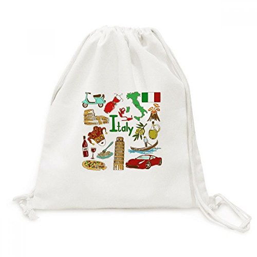 Sac à cordon en toile avec drapeau d'Italie pour voyage et sport