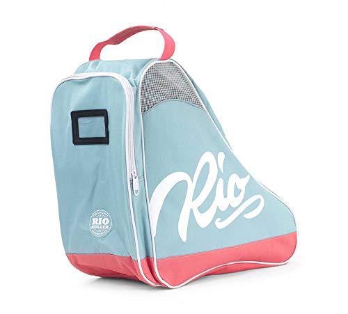 Rio Roller Roller Script Skate Bag, Unisex-Erwachsene Stofftasche, Mehrfarbig (Teal/Coral), 24x15x45 cm (W x H L)