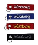 Schlüsselanhänger verschiedene Farben aus Filz mit Städtenamen z.B. Würzburg personalisiert - Geschenk mit Wunschbeschriftung - Filzband mit Name