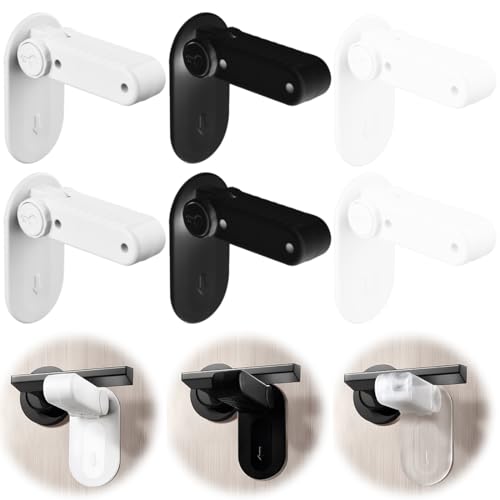 ZEPIQOR 6 Pcs blocca porta, blocca porta antintrusione, serratura della maniglia della porta di sicurezza per bambini, facile da installare, utilizza adesivo, non sono necessari strumenti o trapani