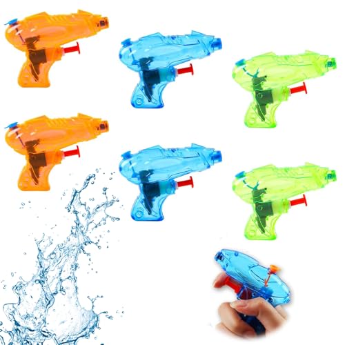 Wasserpistole, Spritzpistole, Wasserpistole Klein, Mini Wasserpistole, Wasserspritzpistolen, 6 Stück Water Blaster Spiel...