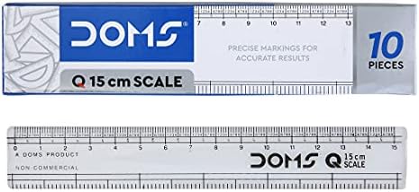 DOMS Q Series 15cm Transparent Scale (Pack of 10)