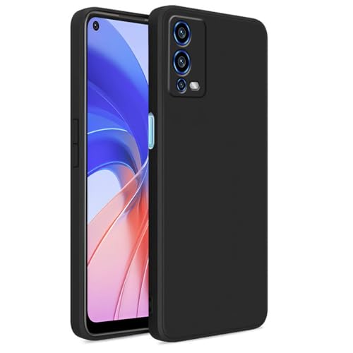 Image of LIRAMARK Silicone Soft Back Cover Case with Micro-Fibre Cloth On Inner Side for Oppo A55 4G (Black)