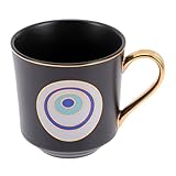 Generisch Türkische Keramik Kaffeetasse mit Fatimas Auge Handbemalt 280ml für Büro Zuhause und Café Glatte Oberfläche Praktisch und Dekorativ