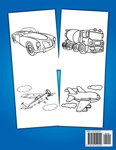 Trucks, Planes and Cars Coloring Book: Cars coloring book for kids & toddlers - Cars Activity Book f