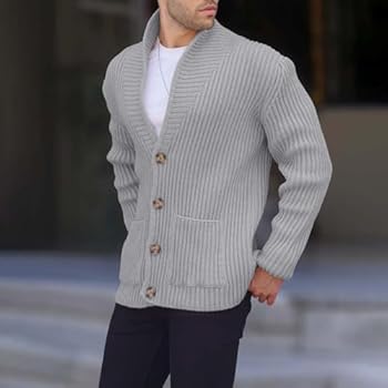 Men's Knitted Cardigan Coat - Autumn Winter Thick Mens Vest