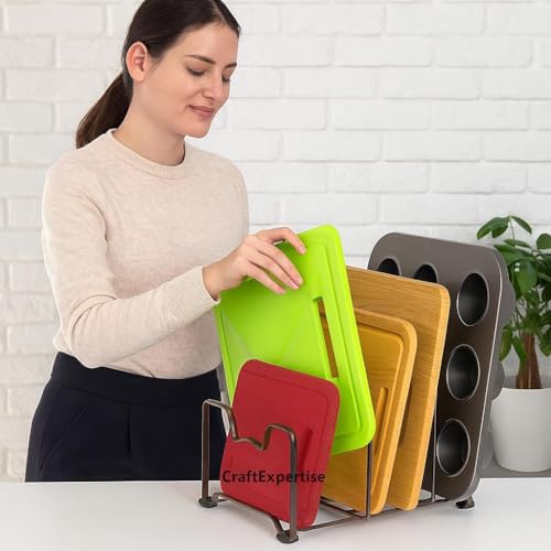 Image of Countertop Dish Rack - 3-Section Iron Plate Organizer, Space-Efficient Black Kitchen Rack (L-9 x W-8.75 x H-7 Inches)