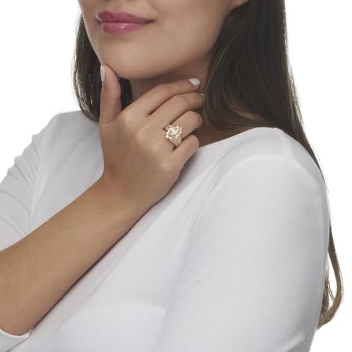 Palm Beach Jewelry 3.20 TCW Marquise-Cut Cubic Zirconia Ring in Gold-Plated Sterling Silver4