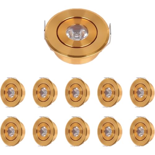 10 PCS Faretti Led da Incasso per Cartongesso, IP44 Faretti LED Soffitto Luce Naturale 3000K, AC 220-240V, Ultrasottili 20mm, Diametro Foro Ø43mm-45mm per Soggiorno, Sala Espositiva (oro)