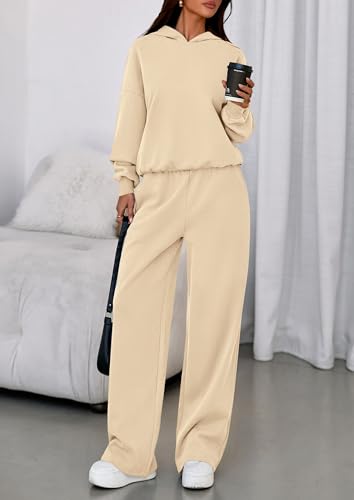 Image of PRETTYGARDEN Womens Sweatsuits 2 Piece Set 2026 Casual Winter Long Sleeve Hoodie Loose Wide Leg Sweatpants Fall Tracksuit