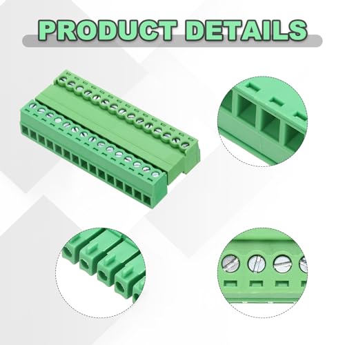 Terminal de tornillo para PCB de 15 pines: Conector enchufable para cableado de chips 28-16 AWG 4