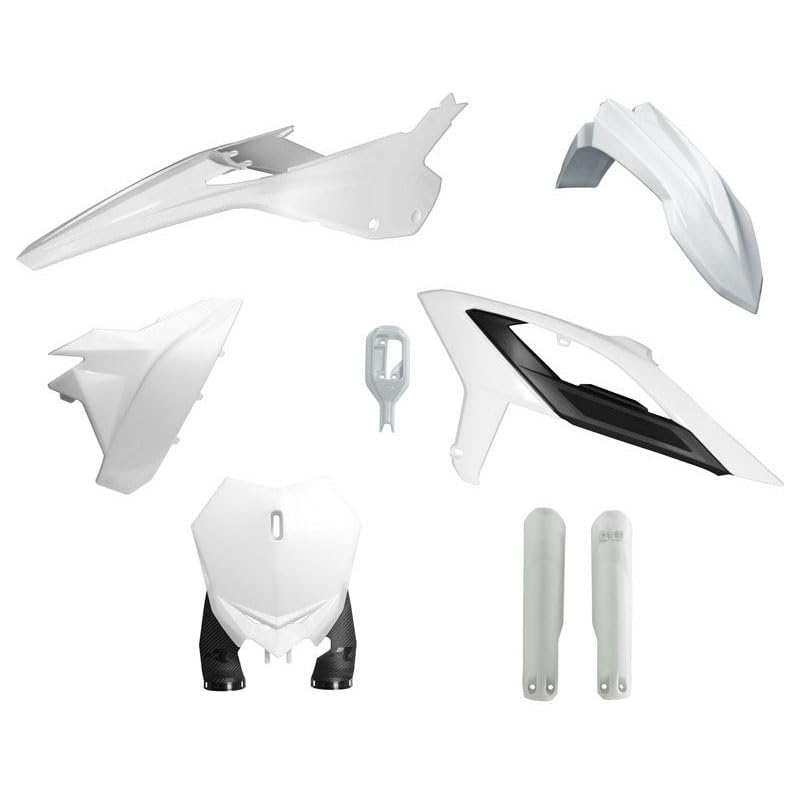 Kit plásticos para Motocross 6 Piezas (con Protectores de estrías Factory y portanúmero MX) RX Beta Color Blanco