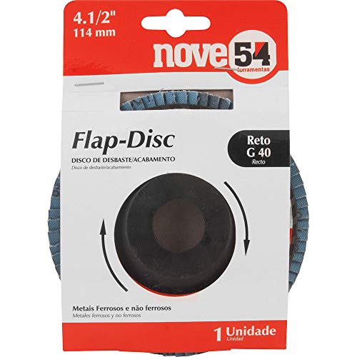 Disco De Desbaste/acabamento Flap-disc, Reto, 4.1/2', Grão 40, Costado Plástico, Nove54 Nove 54