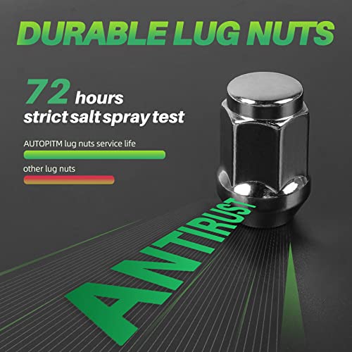 Autoptim M12X1.5 Lug Nuts - Replacement For 2000-2018 Focus, 2001-2023 Escape, 2006-2020 Fusion, 2005-2023 Chevy Equinox, Chrome 19Mm Hex 1.38" Tall, Closed End Wheel Lug Nuts (20Pcs) #TOP3