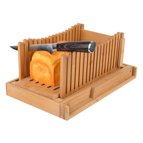 Bamboo Bread Slicer with Crumb Catcher