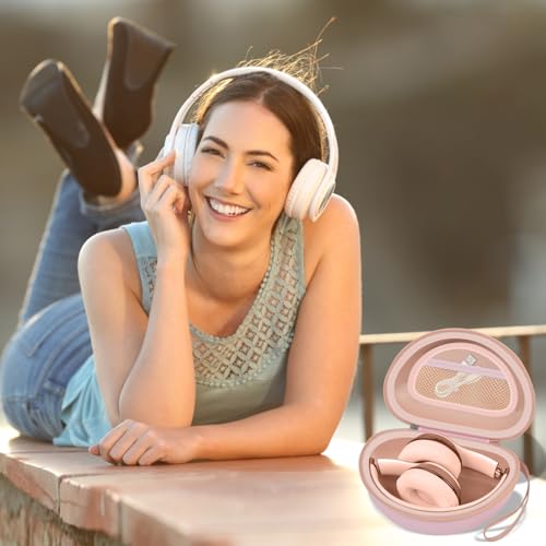 COMECASE Headphone Case Compatible with Beats Solo 4/ Studio Pro x Kim Kardashian/ Solo3/ Studio3/ Solo Pro Noise Cancelling Over-Ear Headphones Headset - Pink by Comecase - Image 6