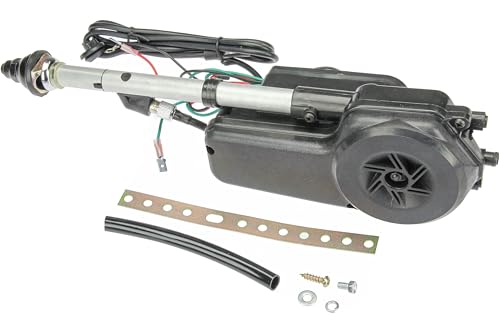 URO Parts AUTA2050B Power Antenna Kit, Universal Power Antenna w/Black Mast; Includes mounting Hardware and Electrical connectors; for Vehicles with 0-30 Degree Body Slopes