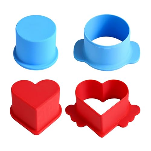 Set de cortadores y selladores para pasteles con forma de corazón y redondo
