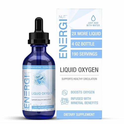 ENERGI Liquid Oxygen Drops Improves Strength & Boost Oxygen and Energy Levels Encourages Athletic Performance and Oxygen Boost 4oz Bottle 190 Servings