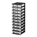IRIS 10-Drawer Storage Cart with Organizer Top, Black