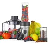VonShef 3 in 1 Food Blender – Smoothie Maker, Food Processor, Grinder – 500W Fit...