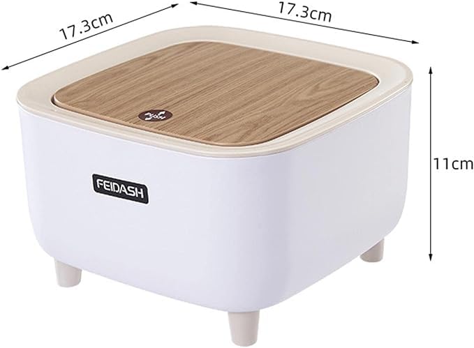 Brikipth Desktop Trash Can Rubbish Can with Lid Fruit Tiny Plsatic Trash Can Bathroom Trash Cans with Lids Wastebaskets Table Office Trash Paper White Pp Pressure 2