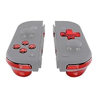 eXtremeRate Full Tasten Set für Switch/Switch OLED Joycon, DIY-Ersatz D-Pad Version Knöpfe ABXY/Steuerkreuz/Trigger Bumper Buttons/+-/SL/SR/Federn-Chrome Rot(Passt D-Pad Joycon Gehäuse) – Ansicht 4