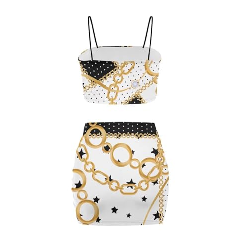 Image of 2025 Sexy Spaghetti Strap Crop Tops and Bodycon Skirt Casual 2 Piece Set S-4XL