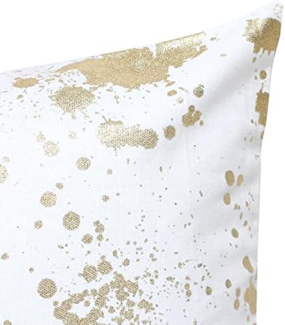 Amazon Brand - Umi Gold Foil Printing Throw Pillow Case Cover Cushion Covers for Home Decor Sofa Car - 45x45cm -Set of 2 In Splatter Gold Foil Print