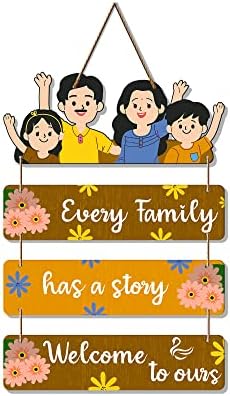 Artvibes Family Quote Wooden Wall Hanger for Home Decor | Wall Art For Hall | Quotes Decor Item | Wall Accents | Gift Items | Wall Illustrations | Artworks Hangings | Mdf Wall Decoration (WH_6911N)