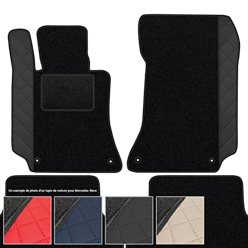 moto-MOLTICO Tapis de Voiture en Moquette - 4 pièces - Tapis de Sol antidérapant pour Automobile - Un Design Accrocheur - Adapte pour: Mercedes-Benz Vito III W447 Depuis 2015 - Noir Cover